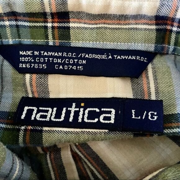 Nautica Cotton Long Sleeve Button Down Shirt Large - Picture 8 of 9